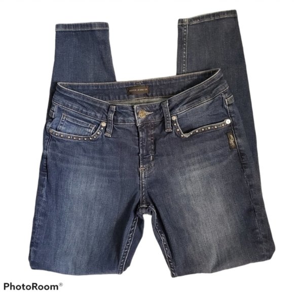 SILVER jeans Suki dark wash midrise skinny jeans - Picture 2 of 6